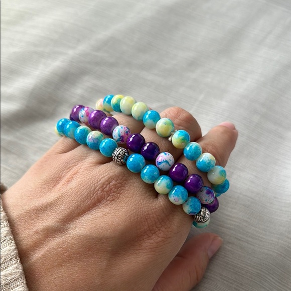 Handmade Colorful Beaded Bracelet Set (1) - Picture 1 of 7